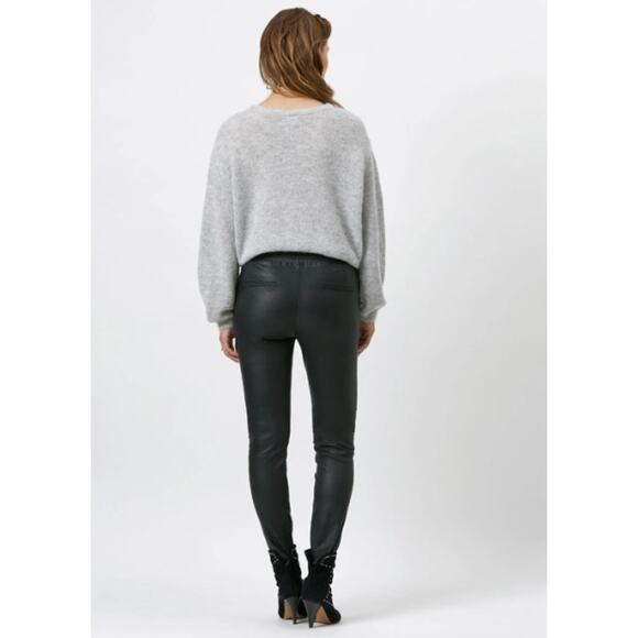 Dante6 Lebon Lamb Leather Pants Genuine Stretch 100% Leather Leggings, Black - Picture 2 of 12